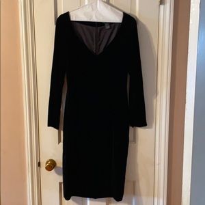J Crew black velvet dress